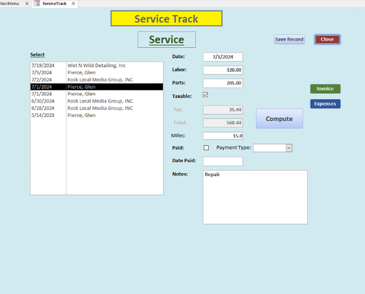 ServiceTrack | Service Tracking Software for the Sole Proprietor | Local Service Rep | Rock Local Media group | Pender Advertiser - Buy | Sell | Market | Advertise | Web Design | SEO